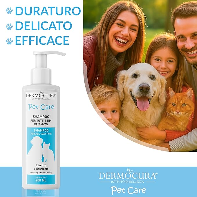 Dermocura Shampoo for Dogs & Cats – Sensitive Skin & Dermatitis Relief 200ml