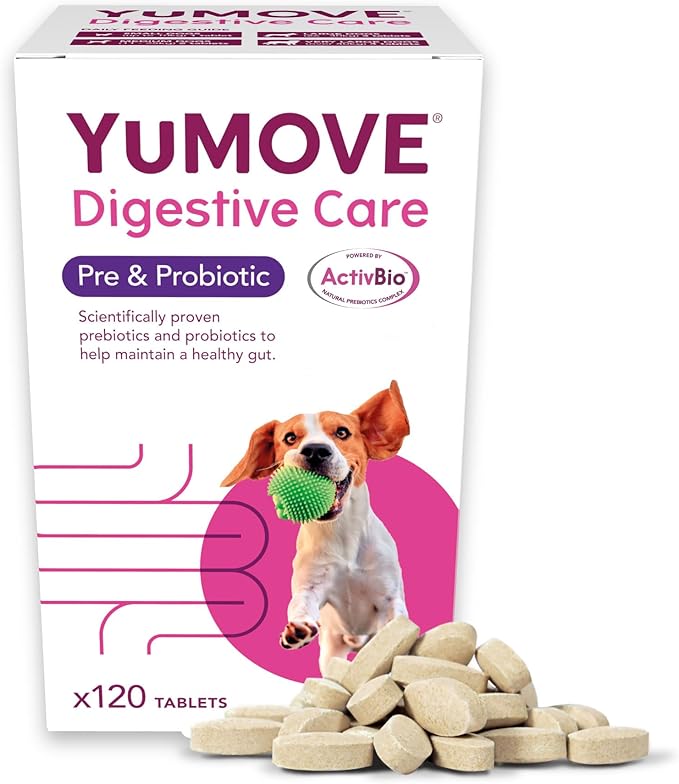YuMOVE Dog Pre & Probiotics ActivBio – 120 Tablets for Natural Gut Support