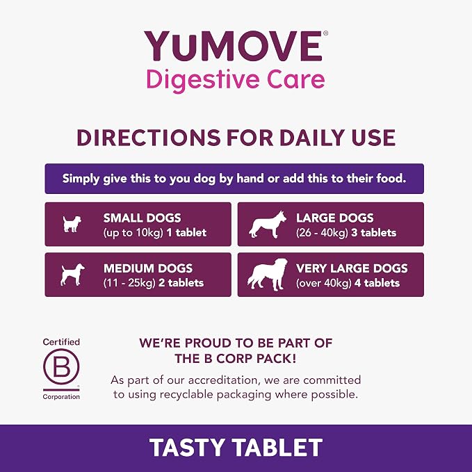 YuMOVE Dog Pre & Probiotics ActivBio – 120 Tablets for Natural Gut Support