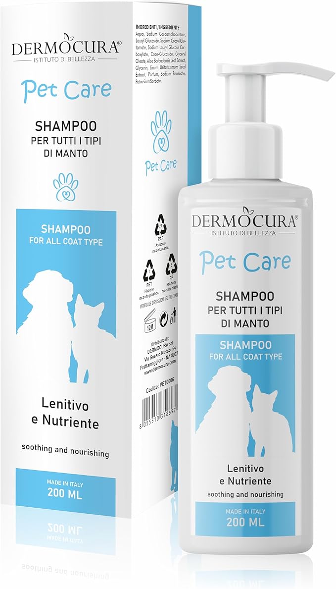 Dermocura Shampoo for Dogs & Cats – Sensitive Skin & Dermatitis Relief 200ml